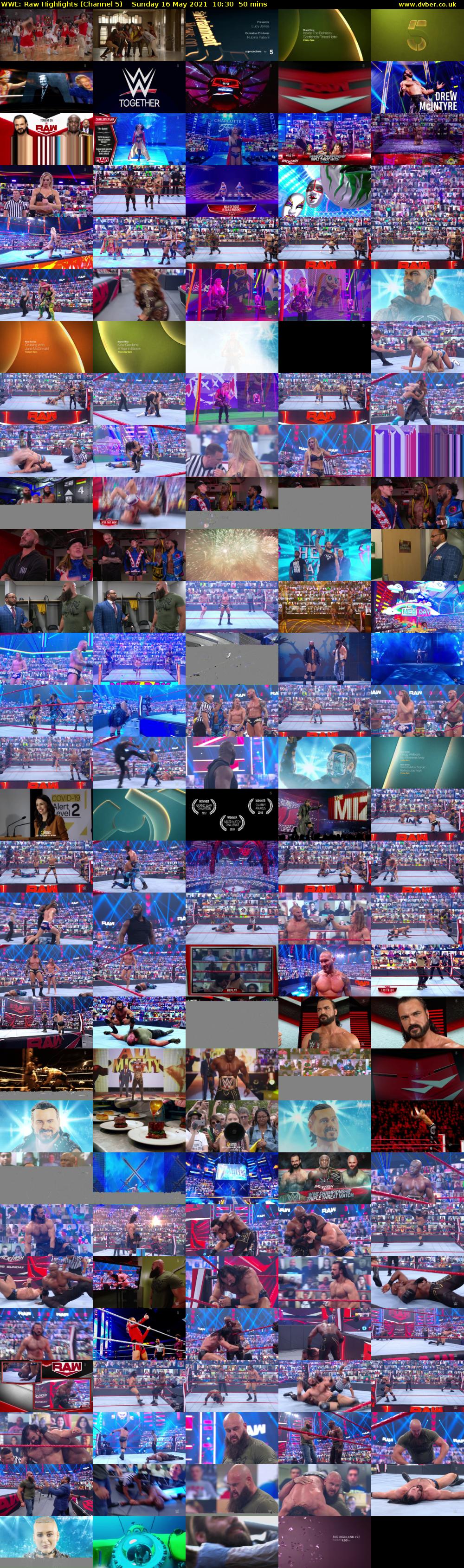 WWE: Raw Highlights (Channel 5) Sunday 16 May 2021 10:30 - 11:20