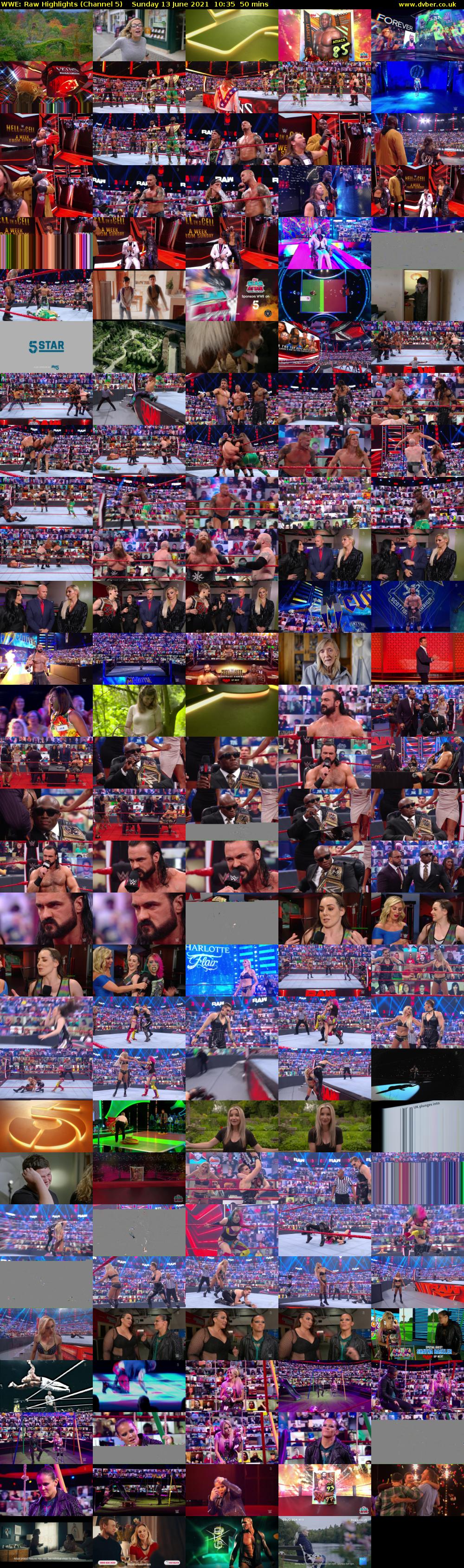 WWE: Raw Highlights (Channel 5) Sunday 13 June 2021 10:35 - 11:25
