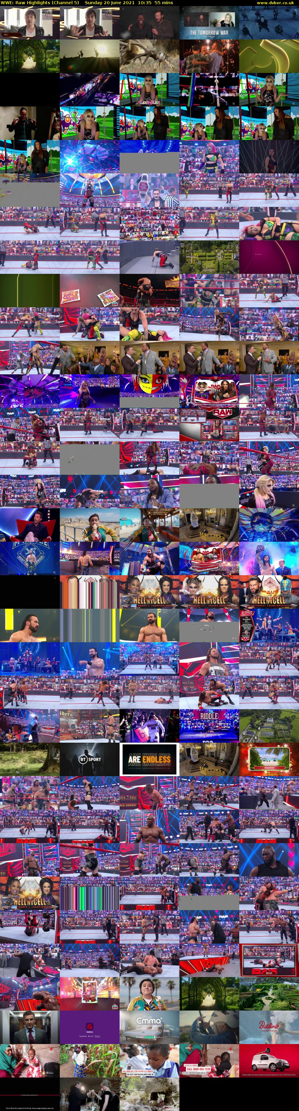 WWE: Raw Highlights (Channel 5) Sunday 20 June 2021 10:35 - 11:30