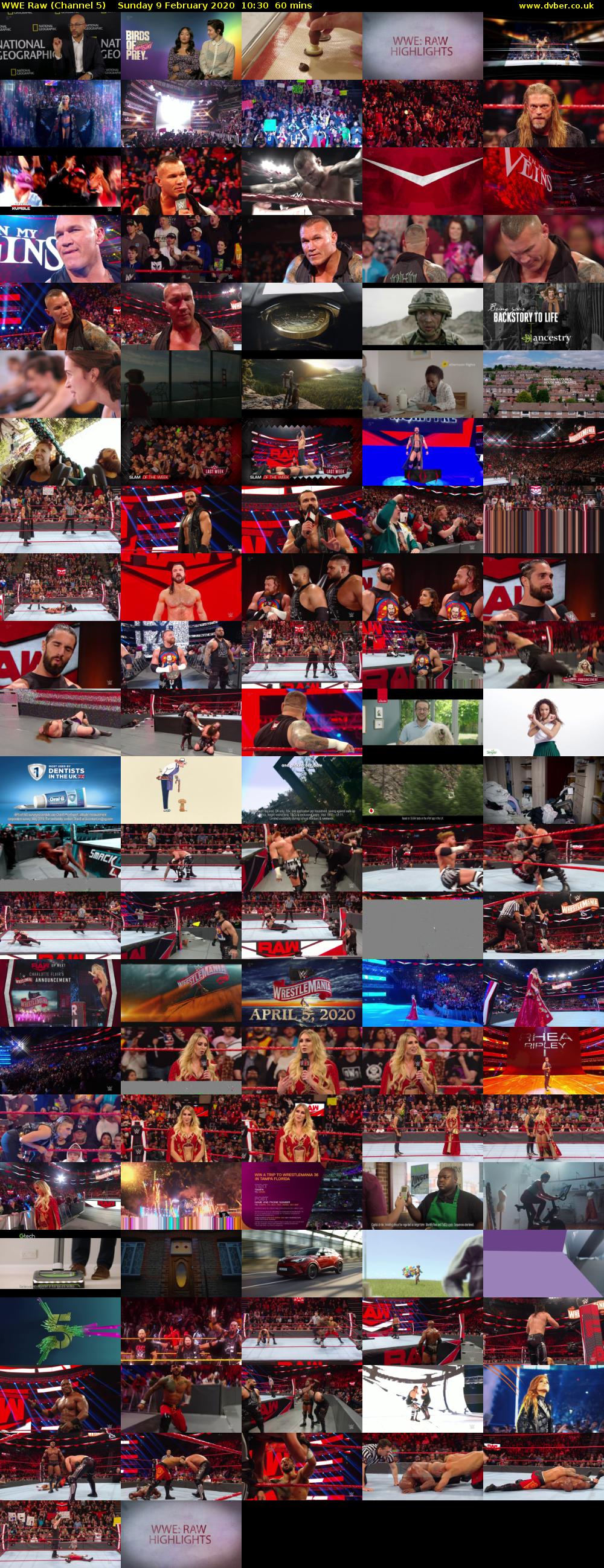 WWE Raw (Channel 5) Sunday 9 February 2020 10:30 - 11:30