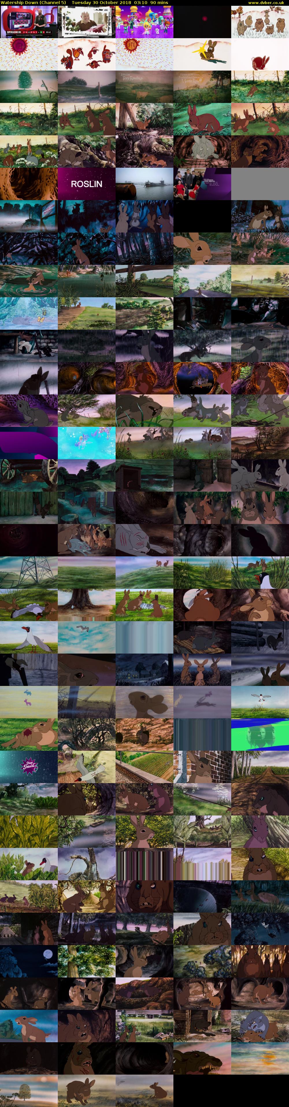 Watership Down (Channel 5) Tuesday 30 October 2018 03:10 - 04:40