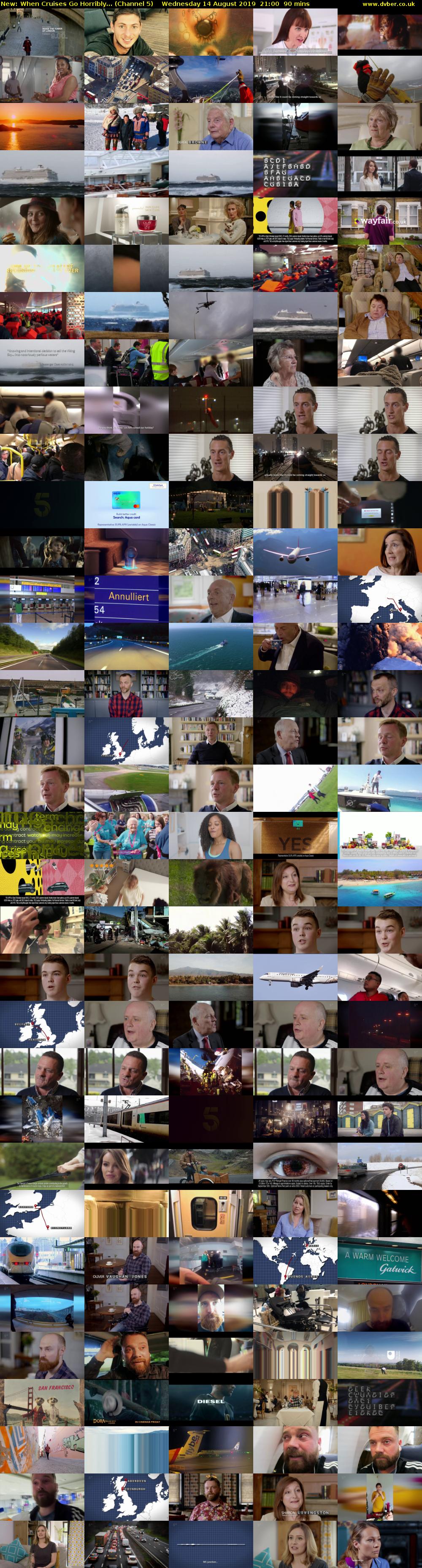 When Cruises Go Horribly... (Channel 5) Wednesday 14 August 2019 21:00 - 22:30