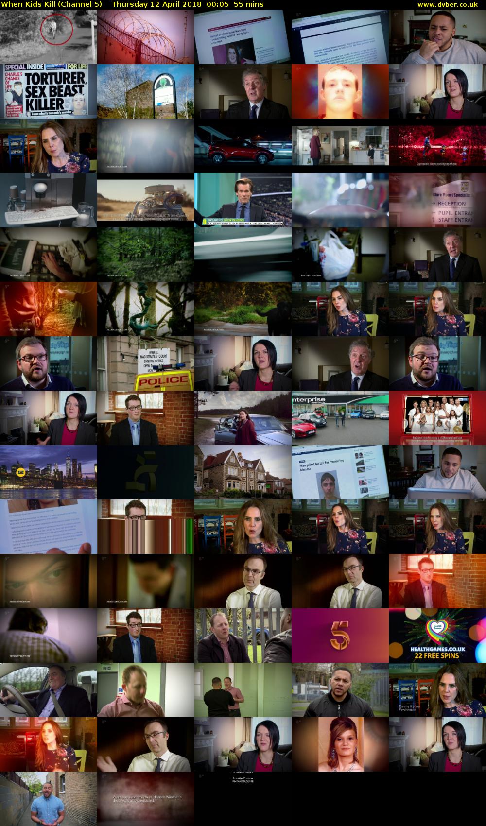 When Kids Kill (Channel 5) Thursday 12 April 2018 00:05 - 01:00