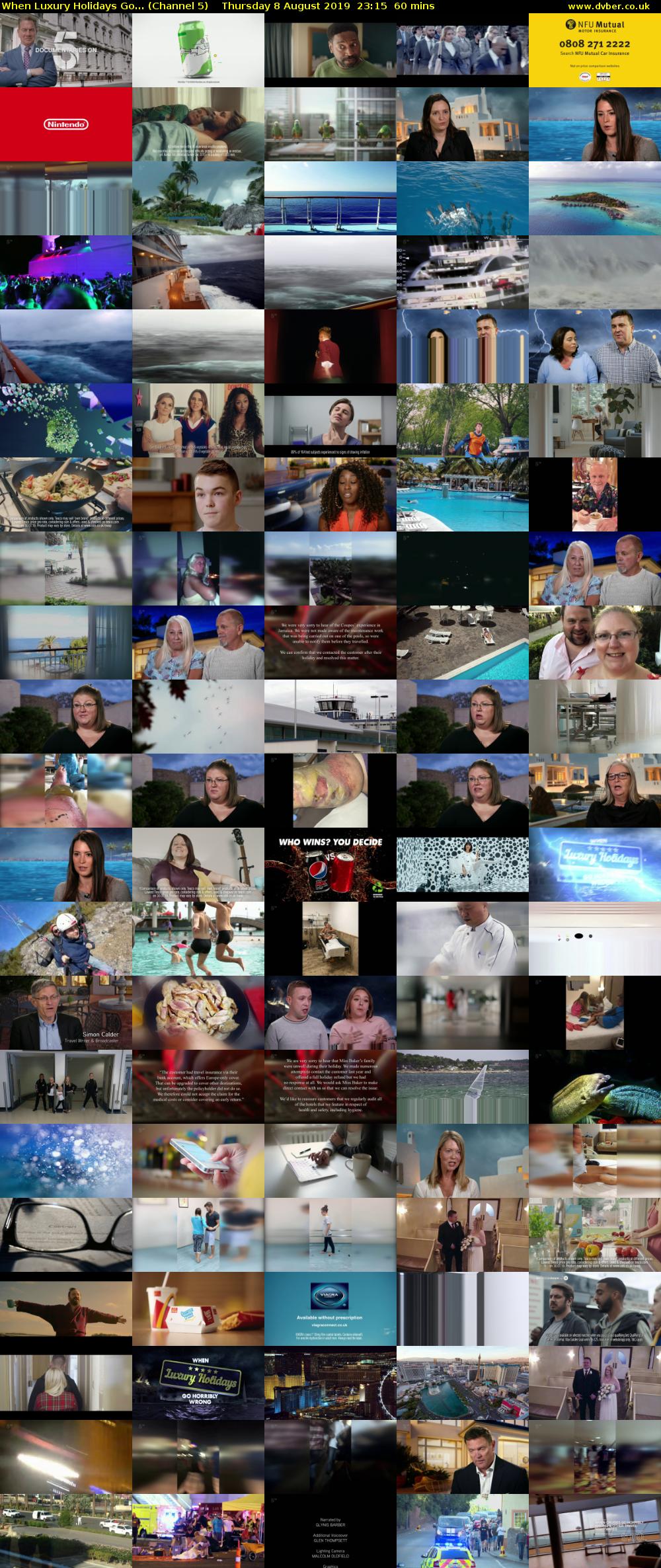When Luxury Holidays Go... (Channel 5) Thursday 8 August 2019 23:15 - 00:15