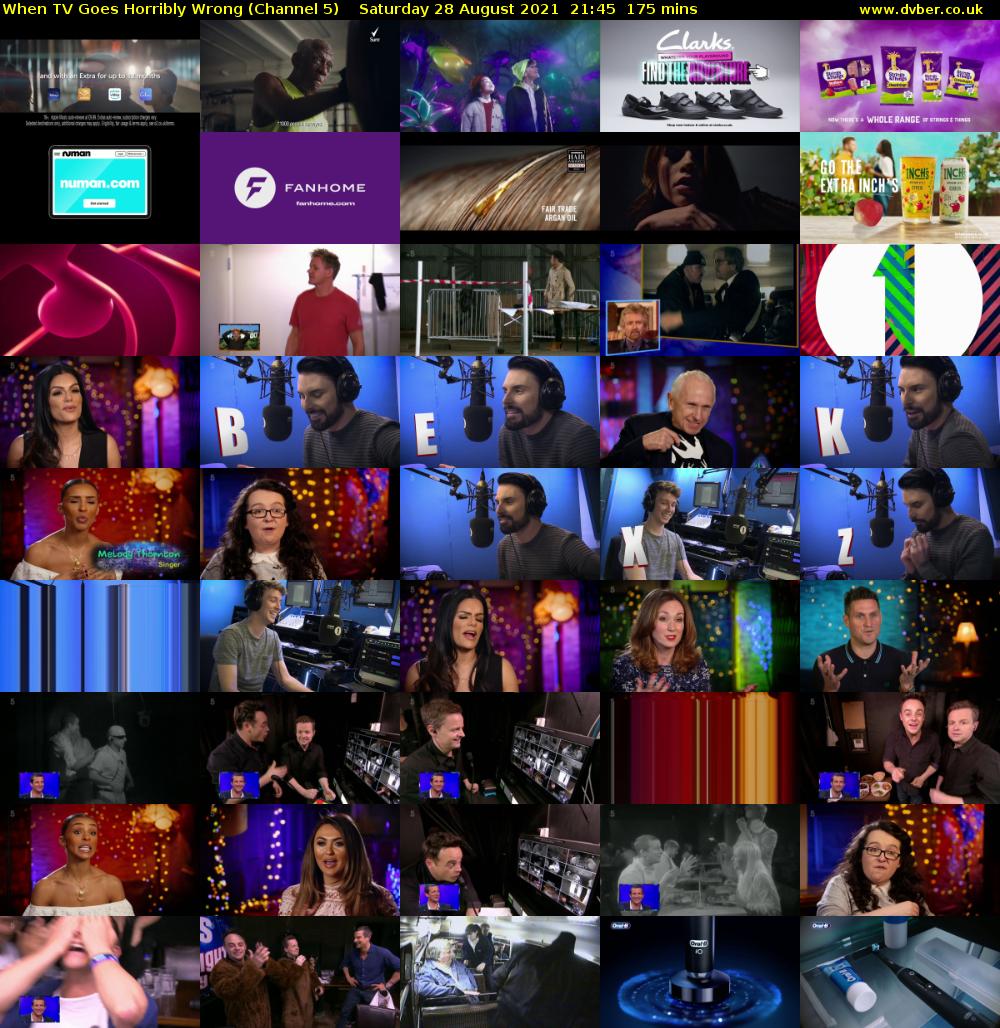 When TV Goes Horribly Wrong (Channel 5) Saturday 28 August 2021 21:45 - 00:40