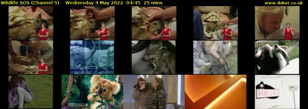 Wildlife SOS (Channel 5) Wednesday 4 May 2022 04:45 - 05:10