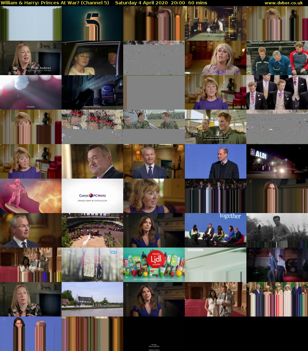 William & Harry: Princes At War? (Channel 5) Saturday 4 April 2020 20:00 - 21:00