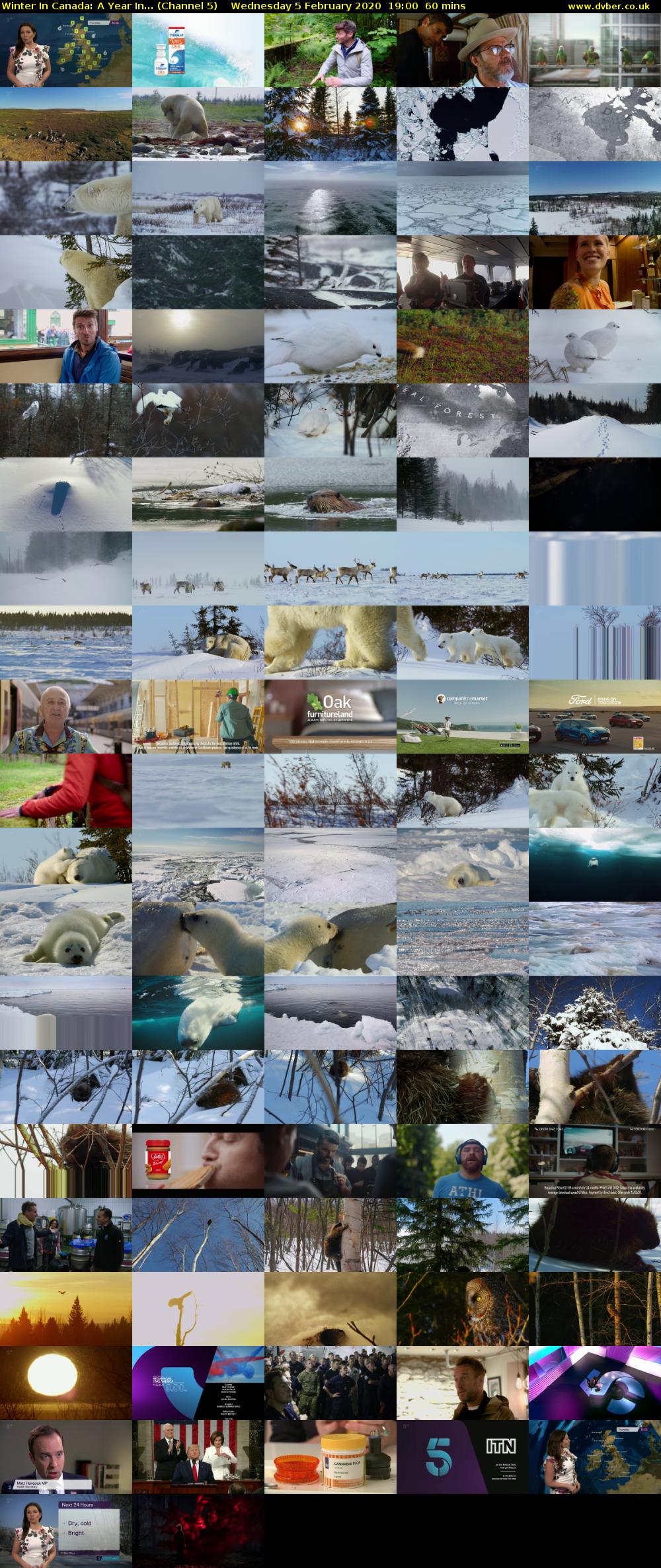 Winter In Canada: A Year In... (Channel 5) Wednesday 5 February 2020 19:00 - 20:00