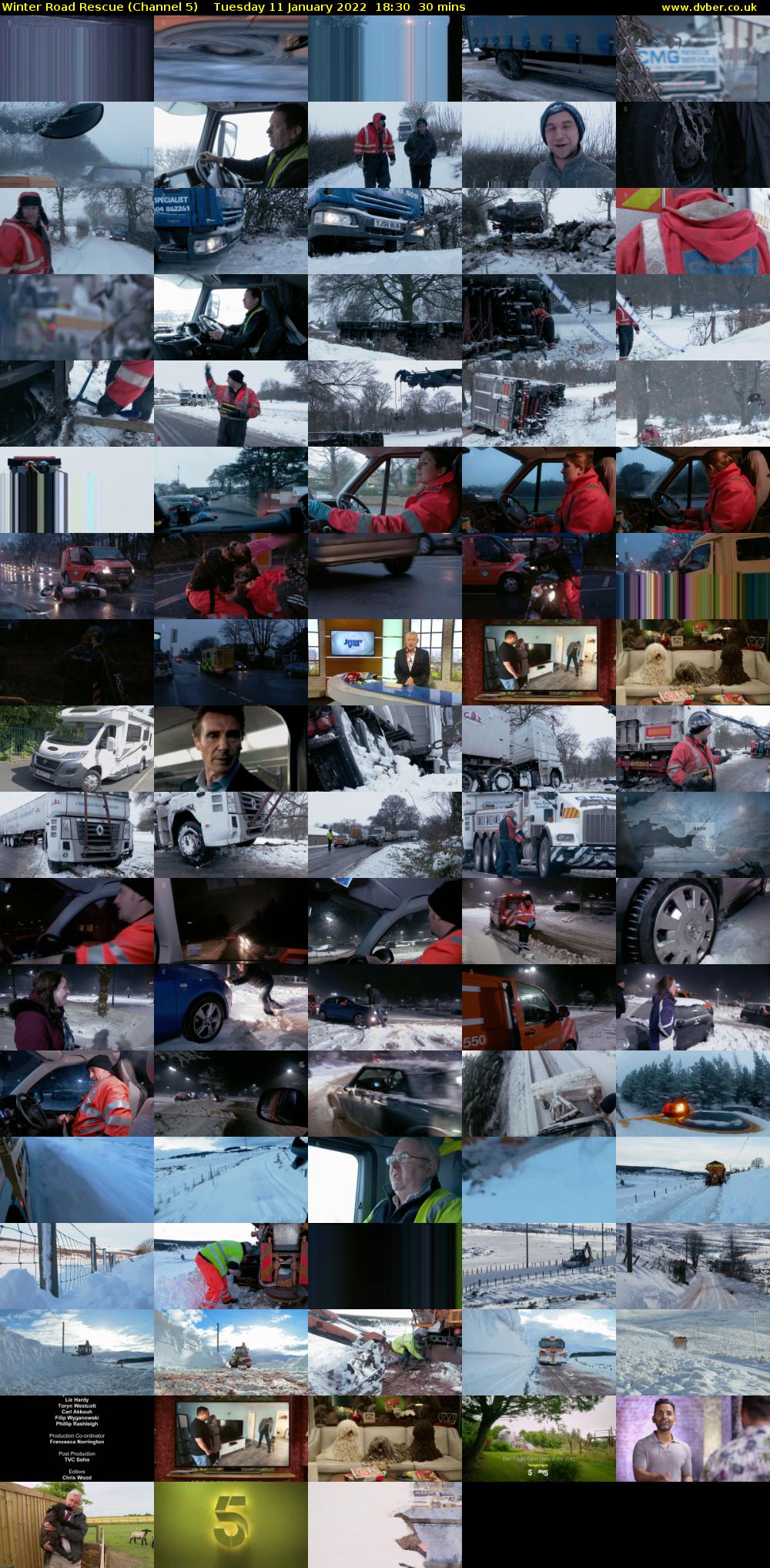 Winter Road Rescue (Channel 5) Tuesday 11 January 2022 18:30 - 19:00
