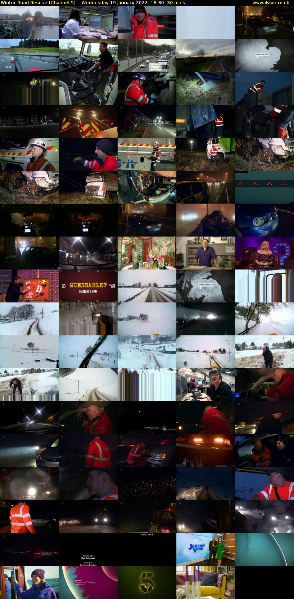 Winter Road Rescue (Channel 5) Wednesday 19 January 2022 18:30 - 19:00