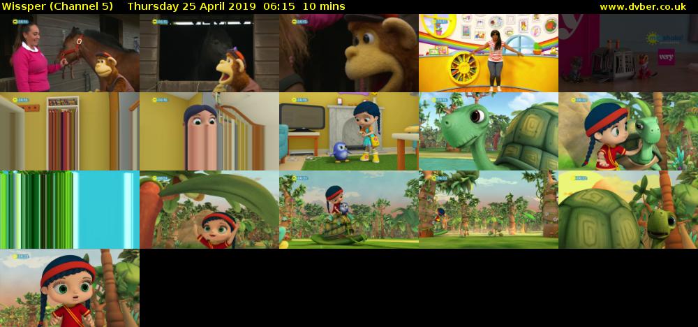 Wissper (Channel 5) Thursday 25 April 2019 06:15 - 06:25