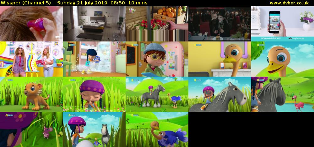 Wissper (Channel 5) Sunday 21 July 2019 08:50 - 09:00