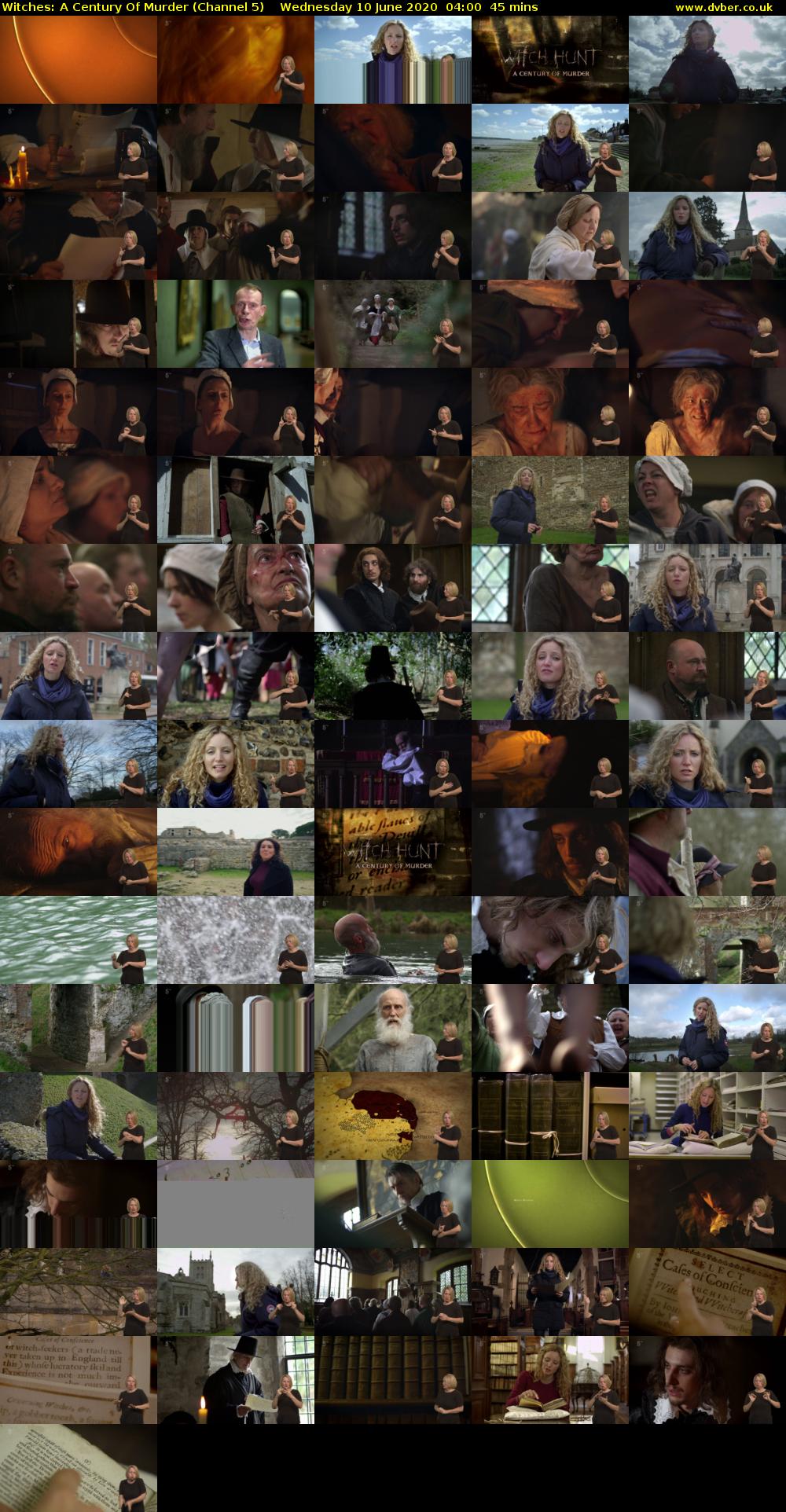 Witches: A Century Of Murder (Channel 5) Wednesday 10 June 2020 04:00 - 04:45