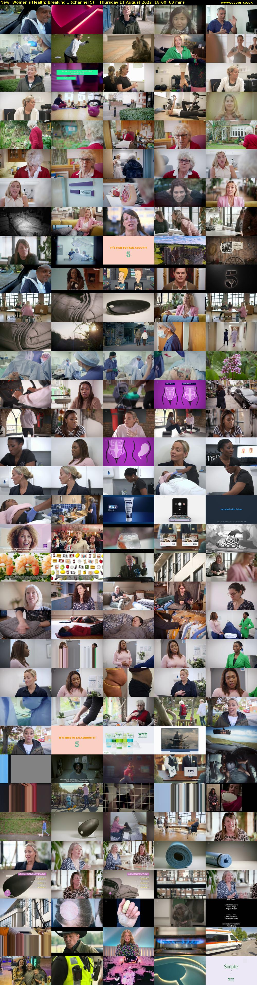 Women's Health: Breaking... (Channel 5) Thursday 11 August 2022 19:00 - 20:00