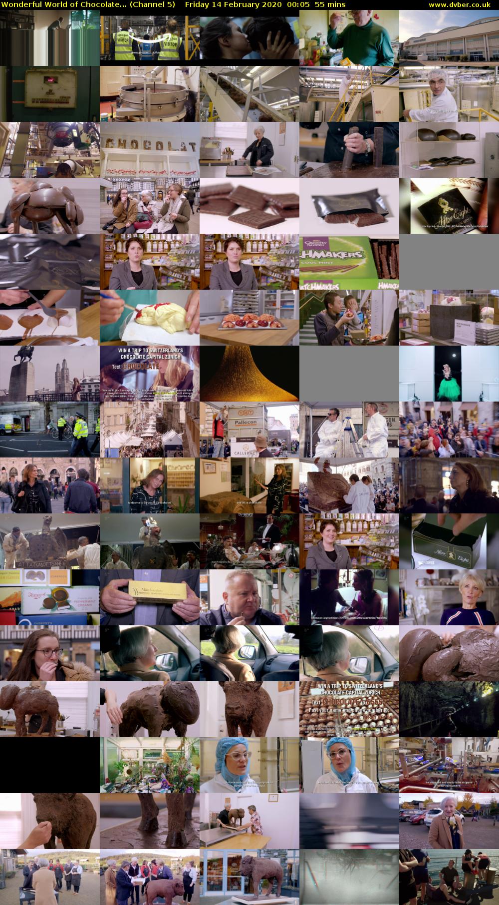 Wonderful World of Chocolate... (Channel 5) Friday 14 February 2020 00:05 - 01:00