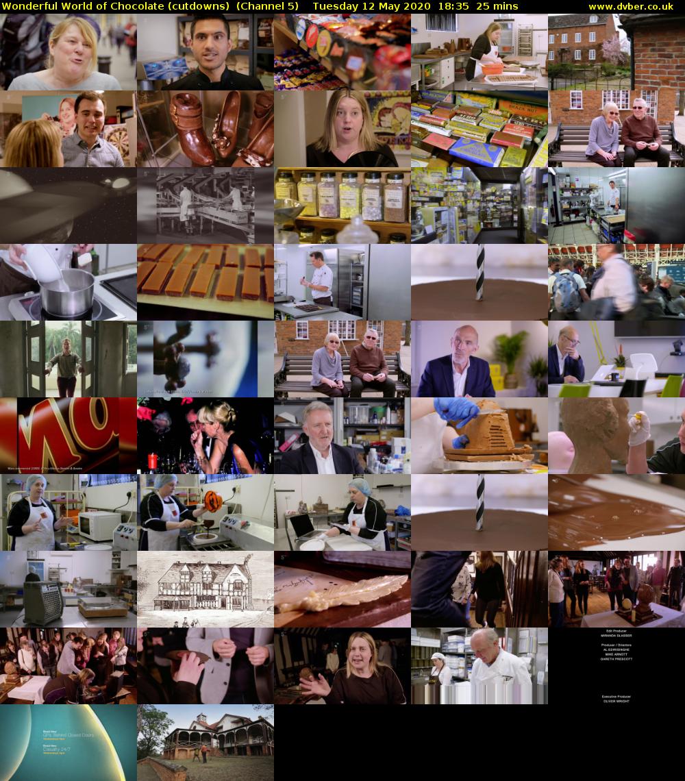 Wonderful World of Chocolate (cutdowns)  (Channel 5) Tuesday 12 May 2020 18:35 - 19:00