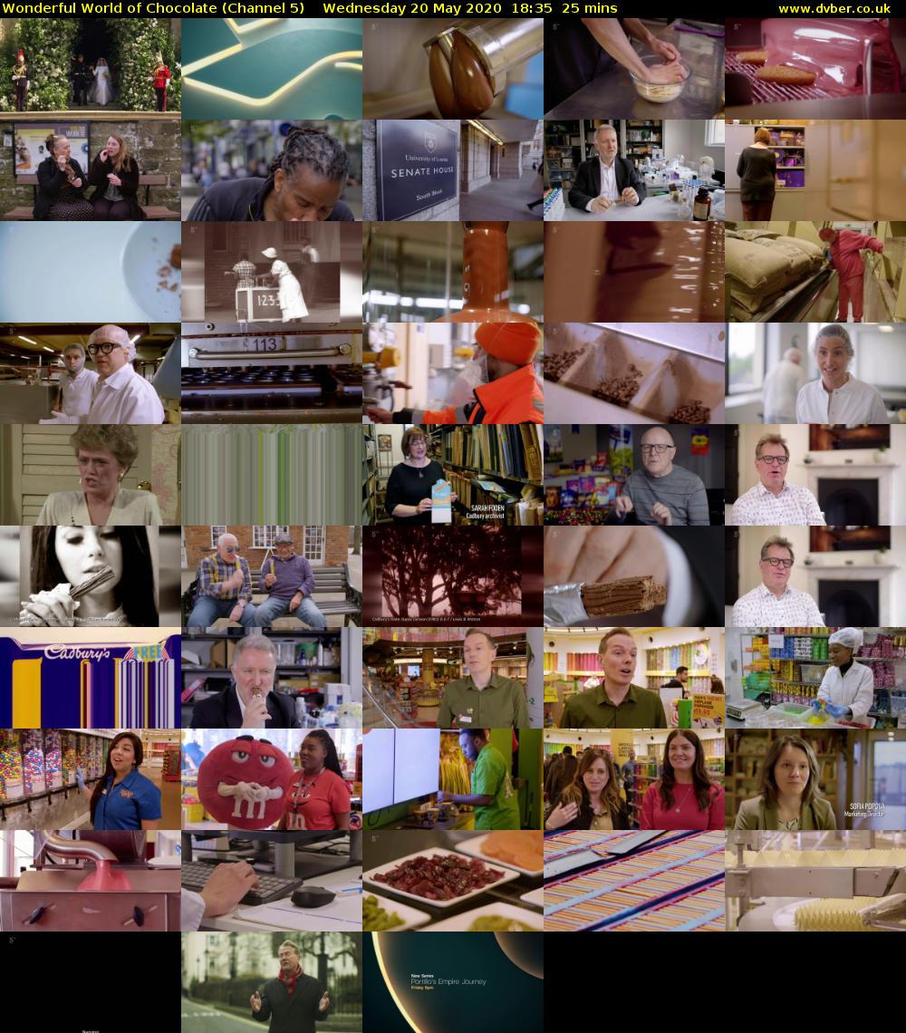 Wonderful World of Chocolate (Channel 5) Wednesday 20 May 2020 18:35 - 19:00