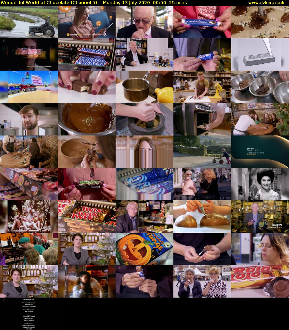 Wonderful World of Chocolate (Channel 5) Monday 13 July 2020 00:50 - 01:15