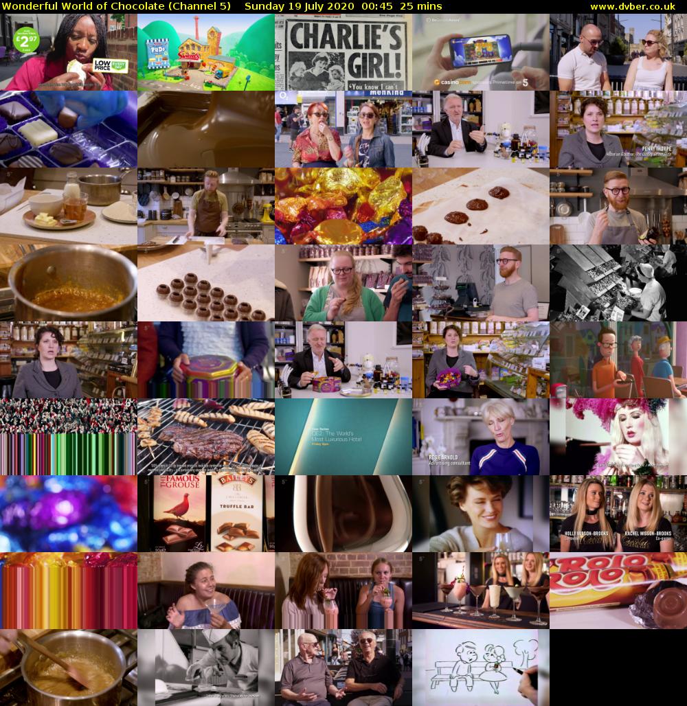 Wonderful World of Chocolate (Channel 5) Sunday 19 July 2020 00:45 - 01:10