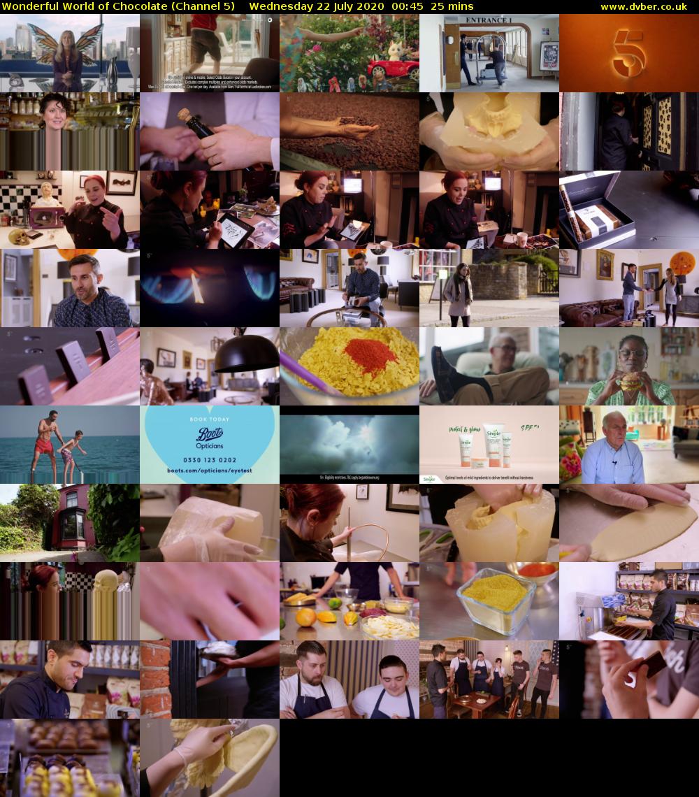Wonderful World of Chocolate (Channel 5) Wednesday 22 July 2020 00:45 - 01:10