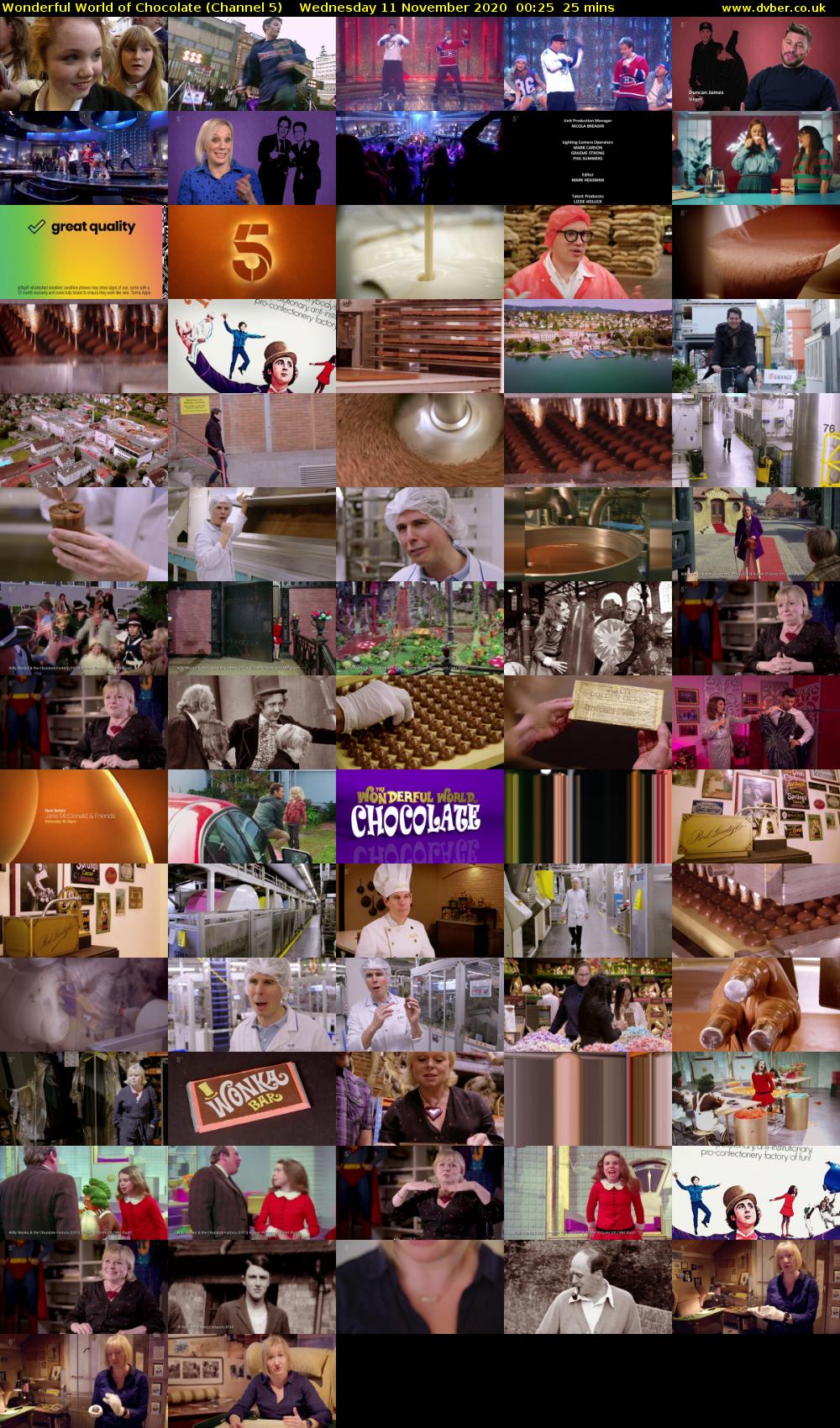 Wonderful World of Chocolate (Channel 5) Wednesday 11 November 2020 00:25 - 00:50