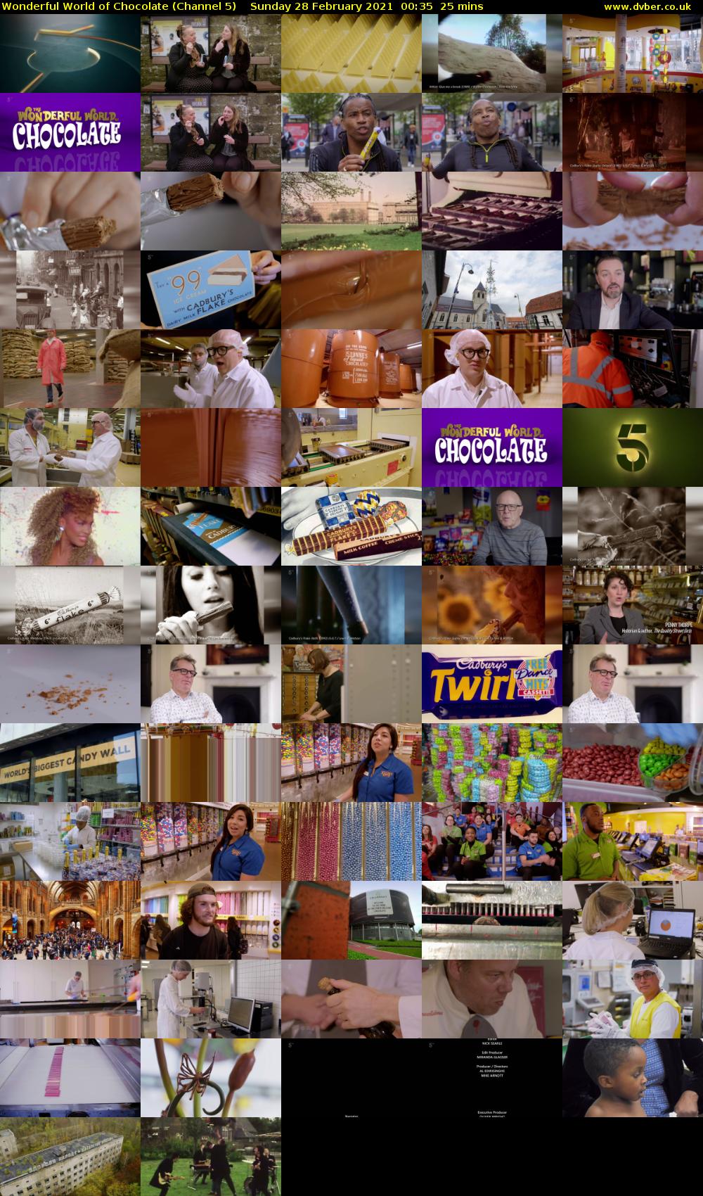 Wonderful World of Chocolate (Channel 5) Sunday 28 February 2021 00:35 - 01:00