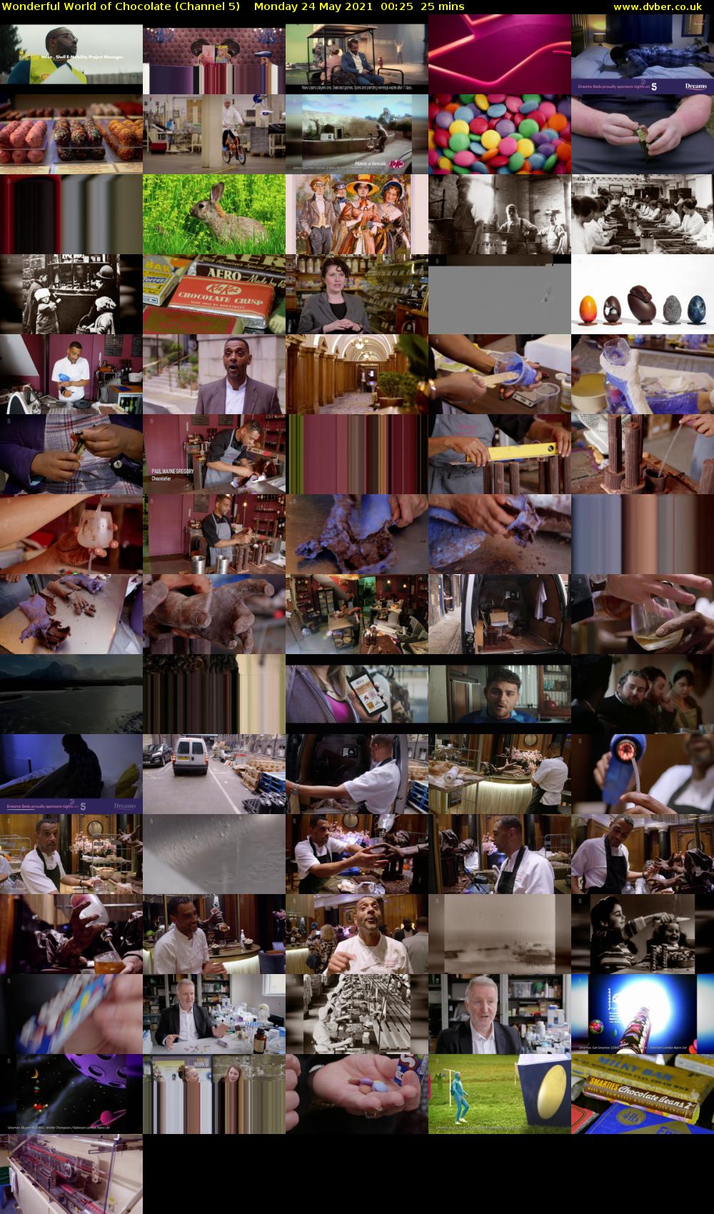 Wonderful World of Chocolate (Channel 5) Monday 24 May 2021 00:25 - 00:50