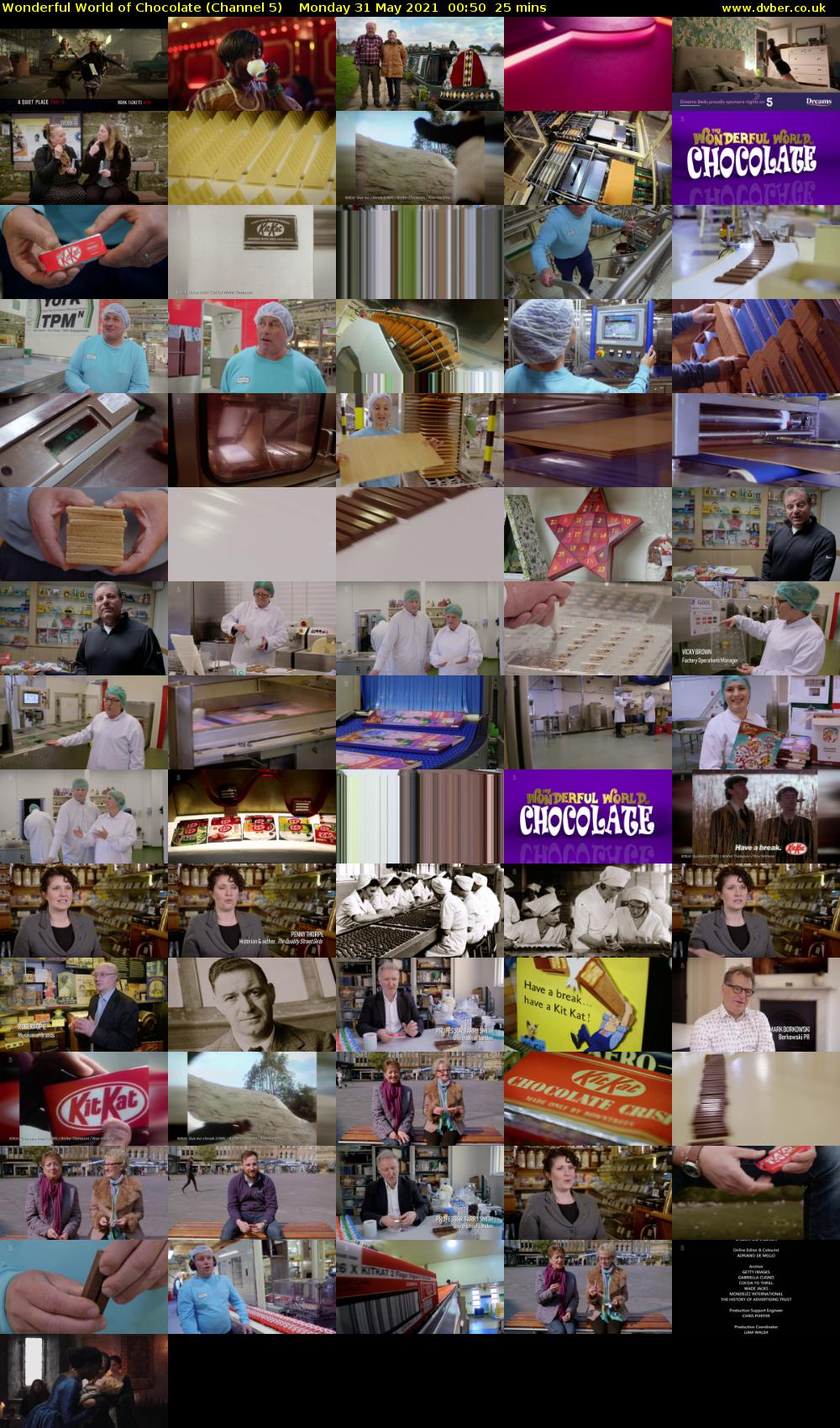 Wonderful World of Chocolate (Channel 5) Monday 31 May 2021 00:50 - 01:15