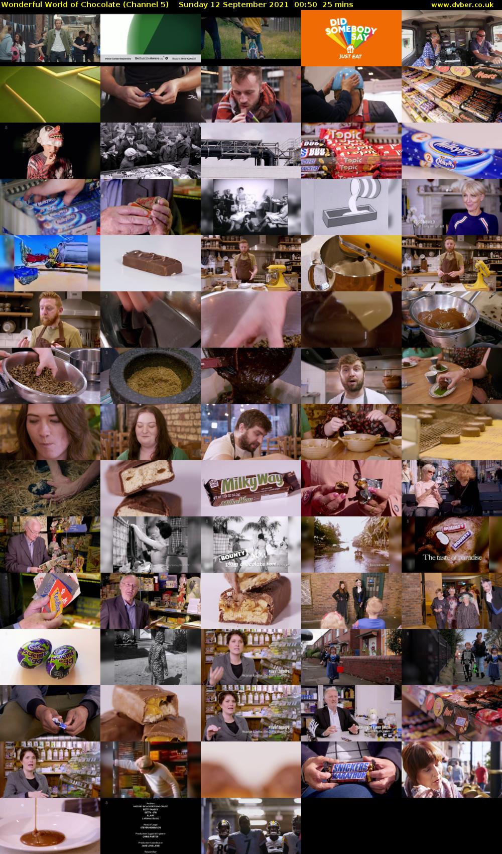 Wonderful World of Chocolate (Channel 5) Sunday 12 September 2021 00:50 - 01:15