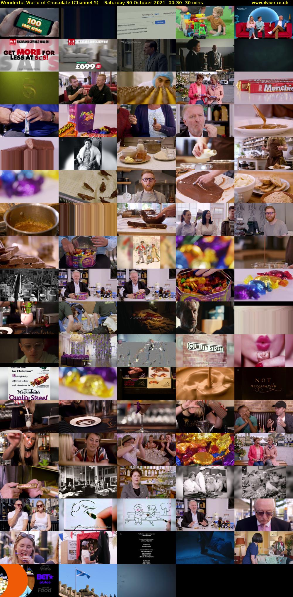 Wonderful World of Chocolate (Channel 5) Saturday 30 October 2021 00:30 - 01:00