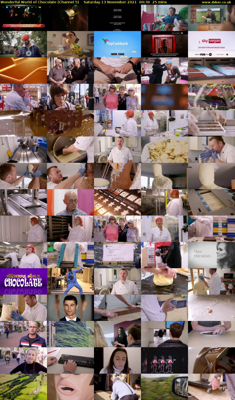 Wonderful World of Chocolate (Channel 5) Saturday 13 November 2021 00:30 - 00:55