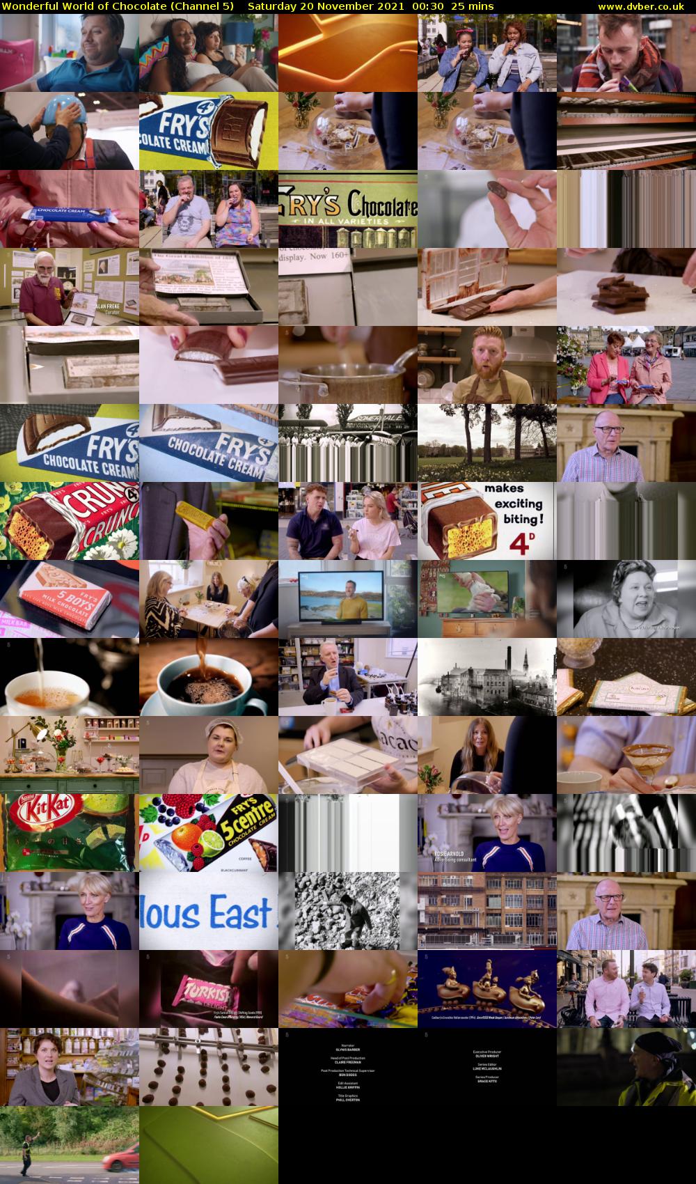Wonderful World of Chocolate (Channel 5) Saturday 20 November 2021 00:30 - 00:55