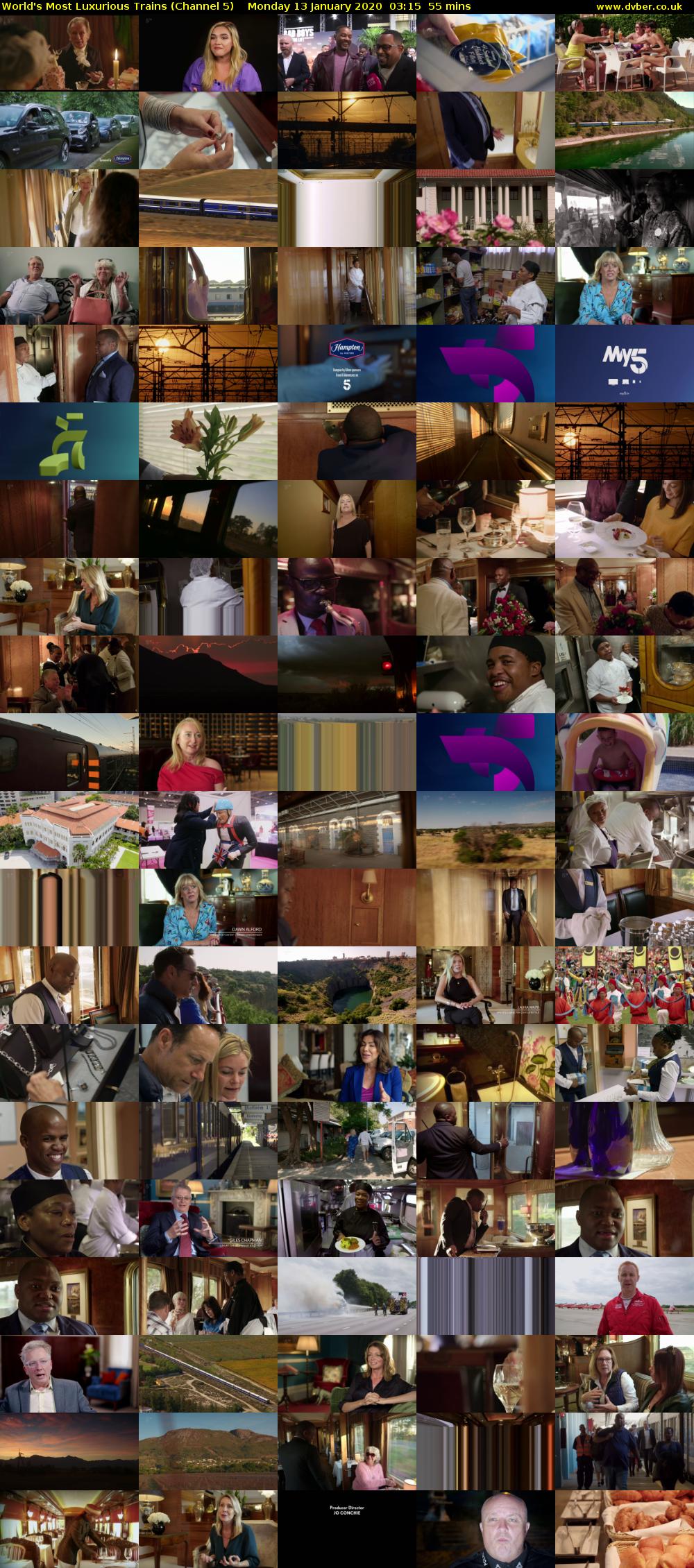 World's Most Luxurious Trains (Channel 5) Monday 13 January 2020 03:15 - 04:10