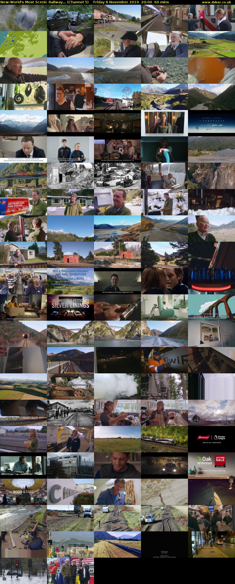World's Most Scenic Railway... (Channel 5) Friday 8 November 2019 20:00 - 21:00