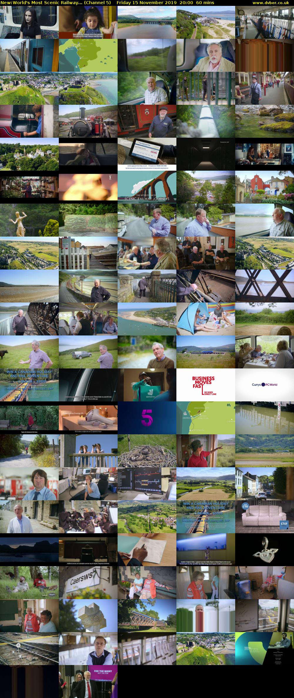 World's Most Scenic Railway... (Channel 5) Friday 15 November 2019 20:00 - 21:00