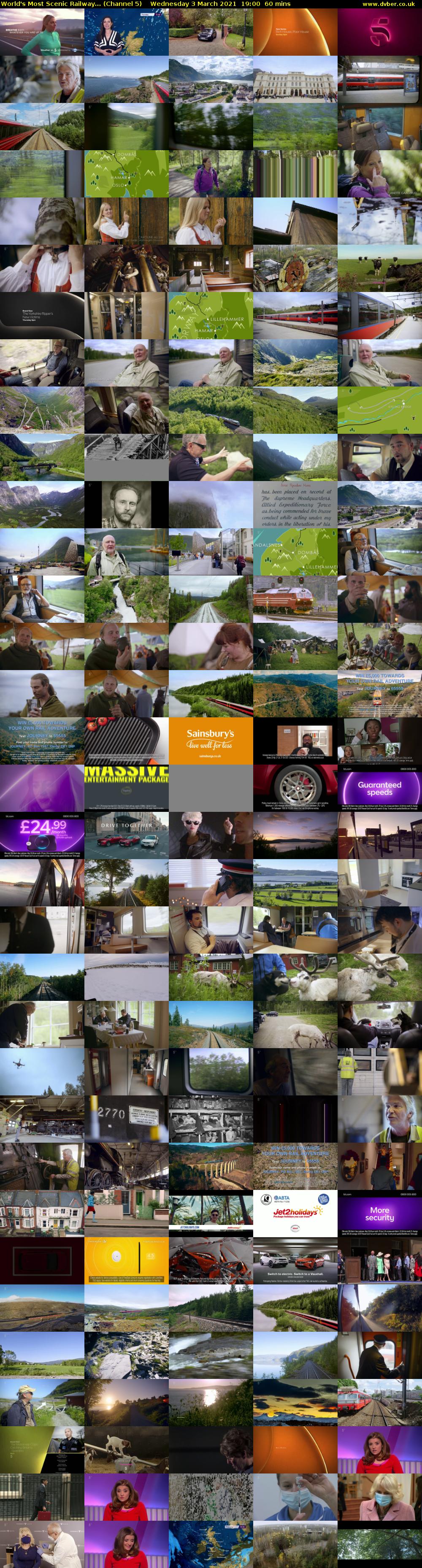 World's Most Scenic Railway... (Channel 5) Wednesday 3 March 2021 19:00 - 20:00
