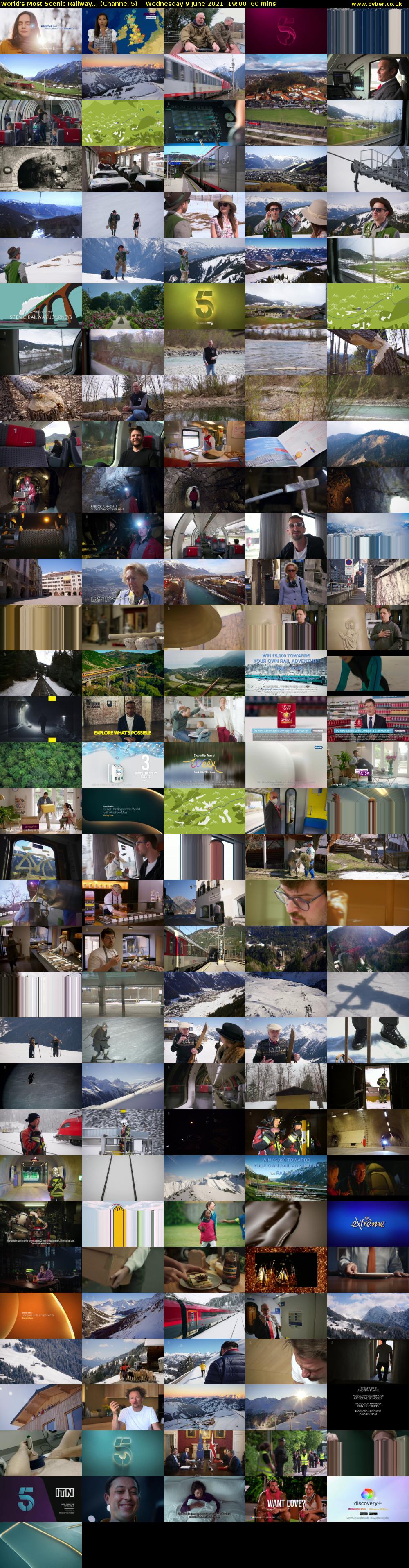World's Most Scenic Railway... (Channel 5) Wednesday 9 June 2021 19:00 - 20:00