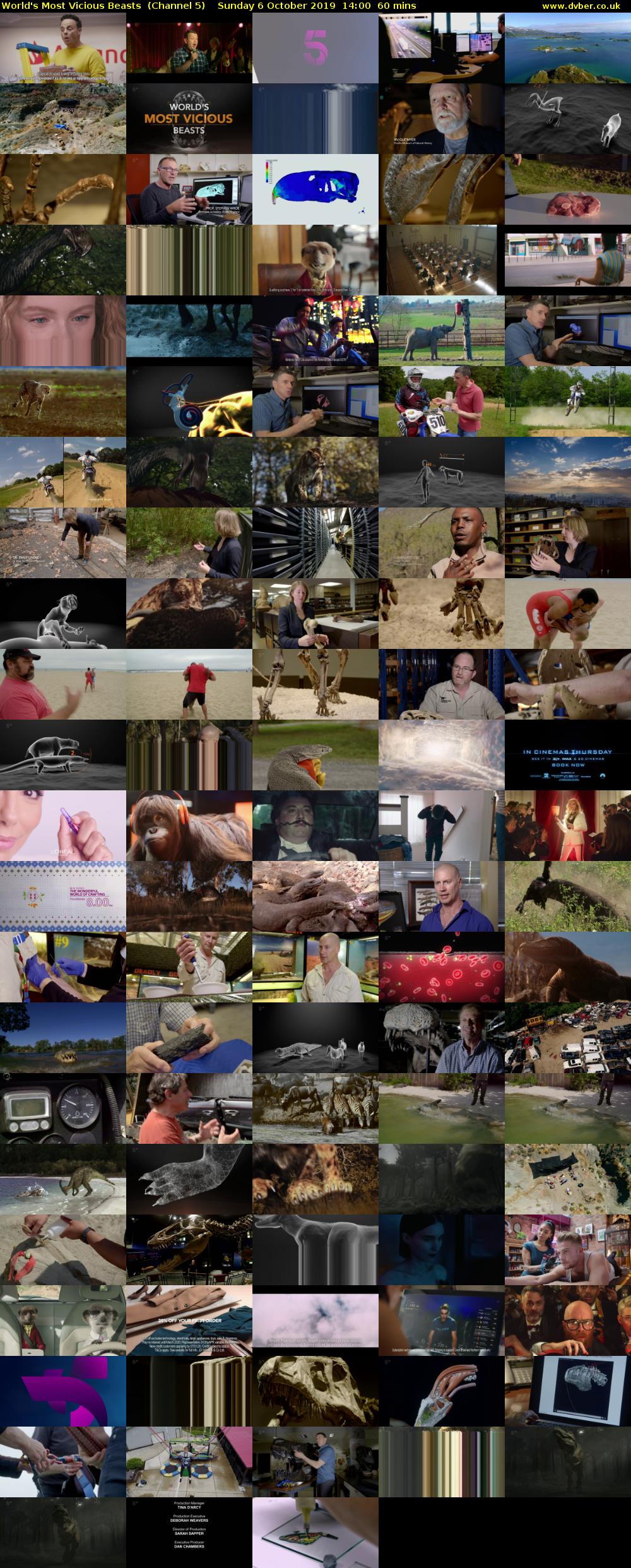 World's Most Vicious Beasts  (Channel 5) Sunday 6 October 2019 14:00 - 15:00