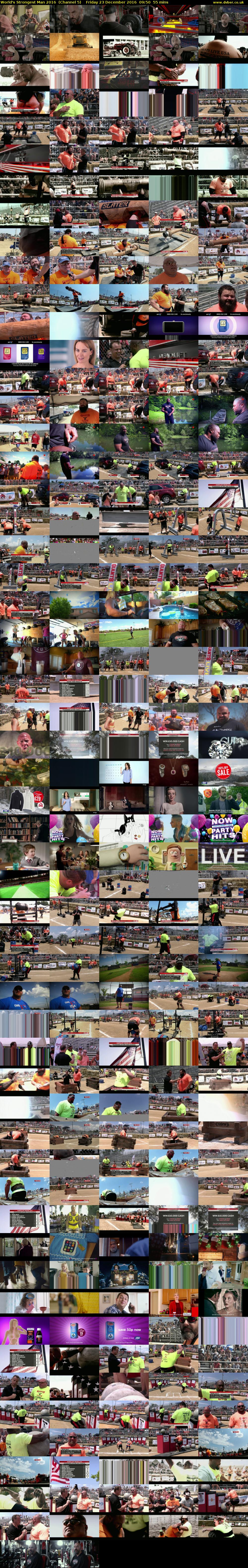World's Strongest Man 2016  (Channel 5) Friday 23 December 2016 09:50 - 10:45