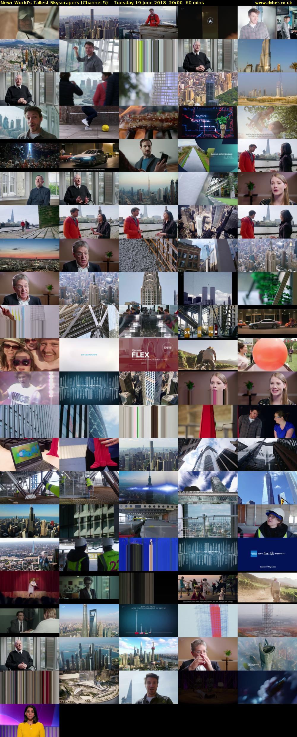 World's Tallest Skyscrapers (Channel 5) Tuesday 19 June 2018 20:00 - 21:00