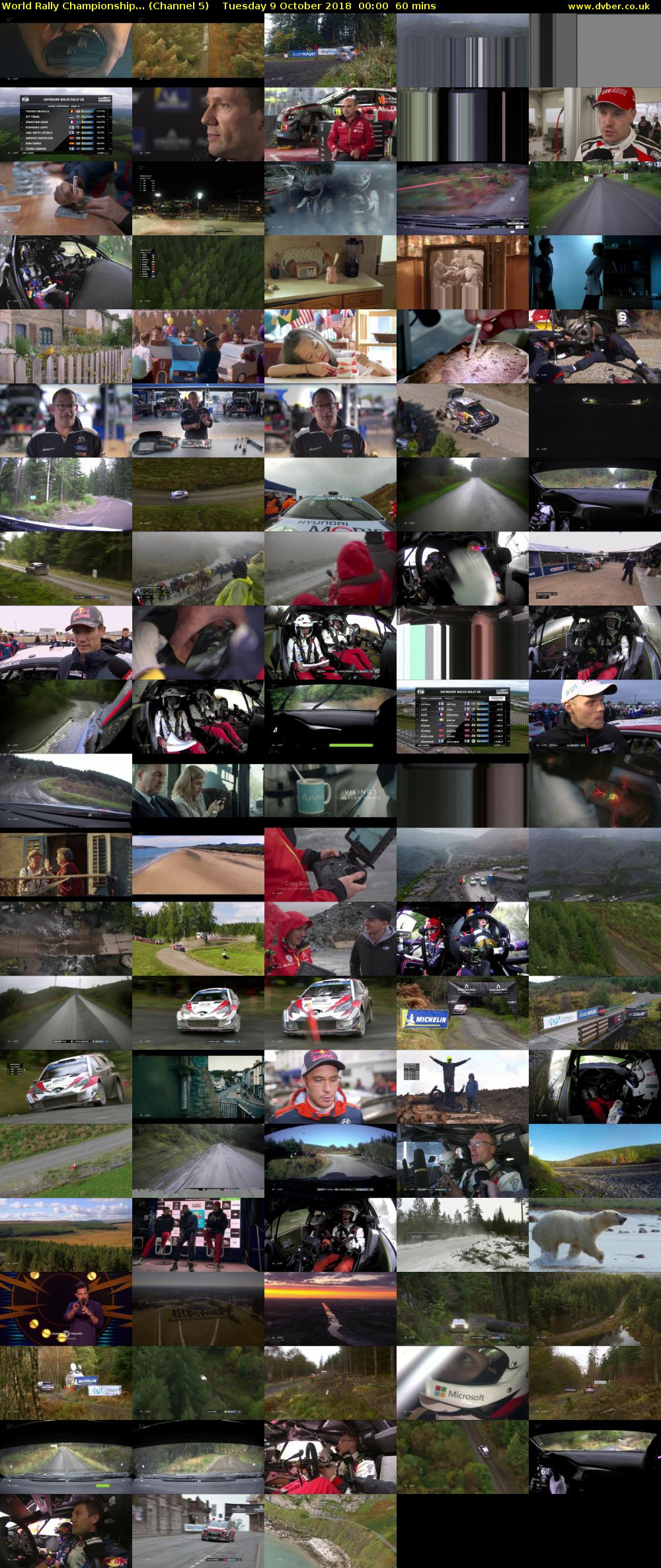 World Rally Championship... (Channel 5) Tuesday 9 October 2018 00:00 - 01:00