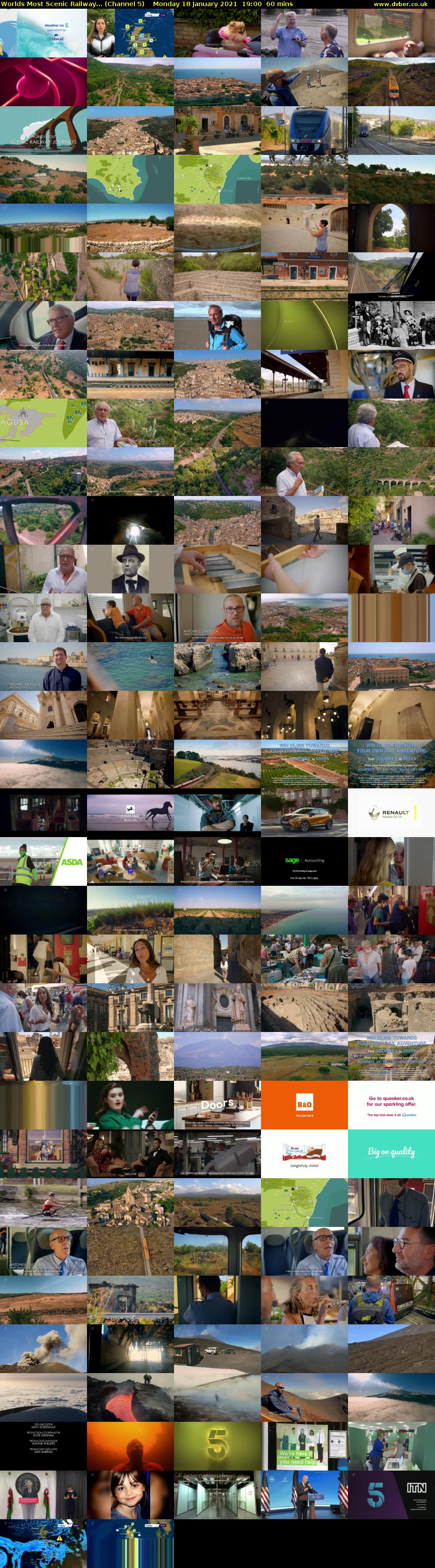 Worlds Most Scenic Railway... (Channel 5) Monday 18 January 2021 19:00 - 20:00