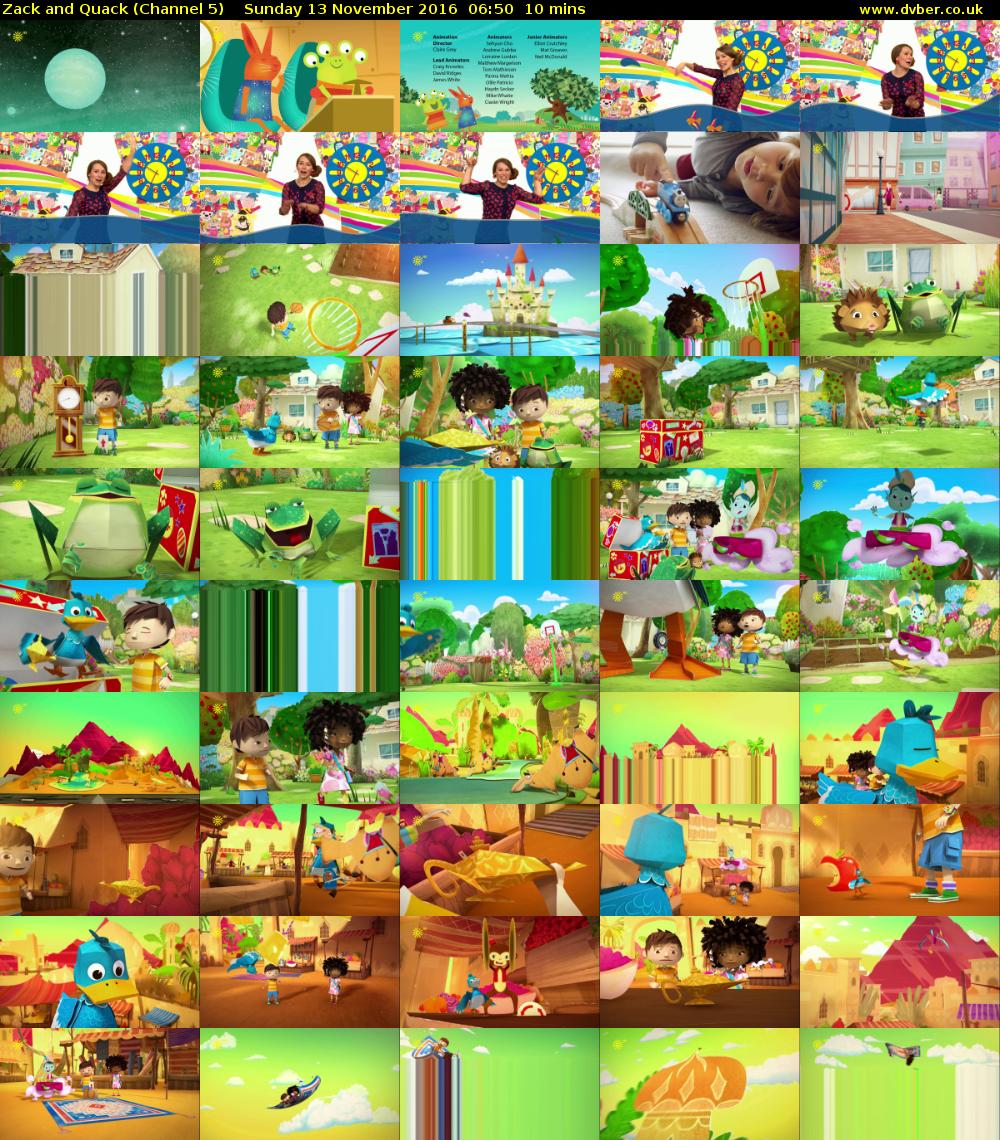 Zack and Quack (Channel 5) Sunday 13 November 2016 06:50 - 07:00
