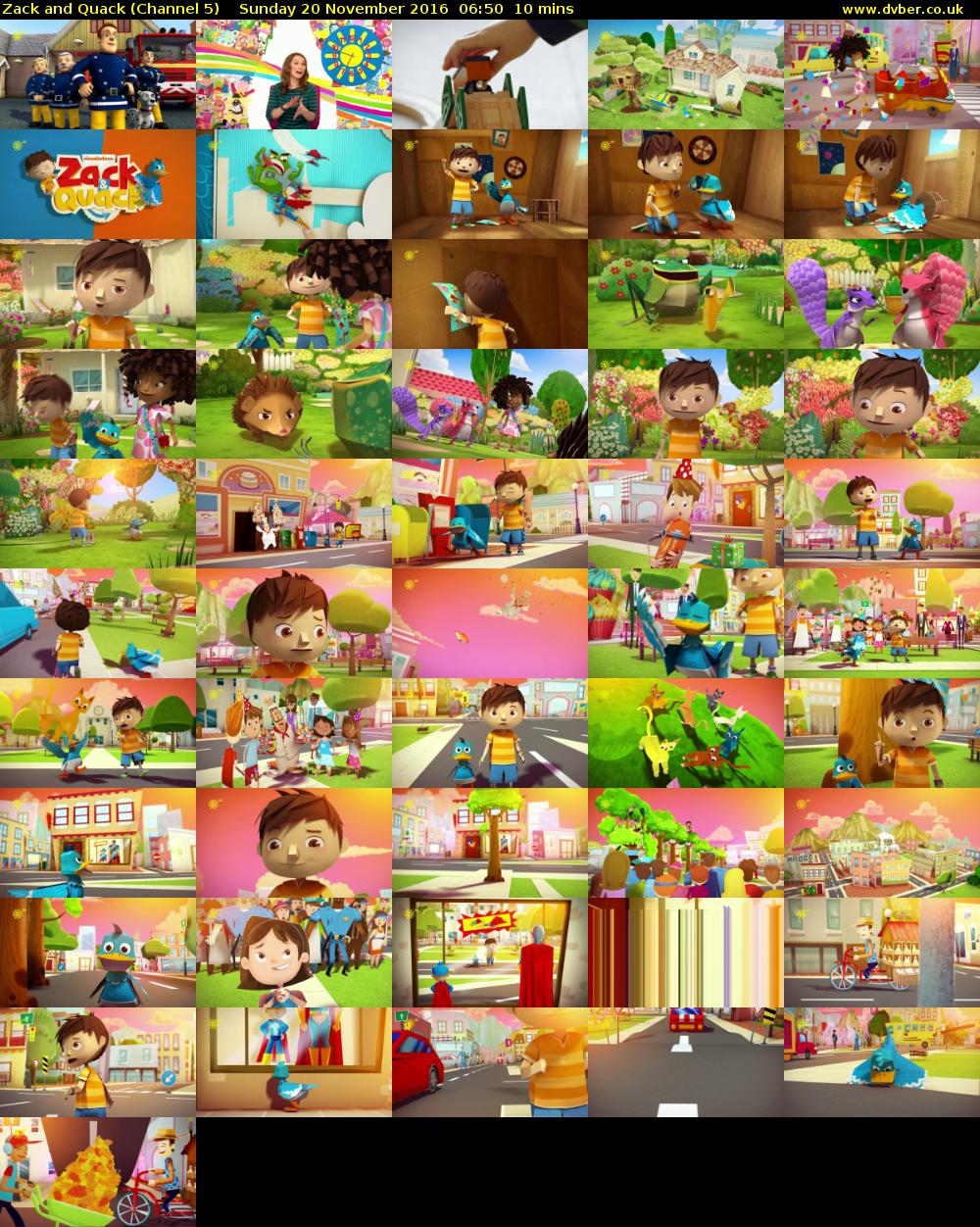 Zack and Quack (Channel 5) Sunday 20 November 2016 06:50 - 07:00