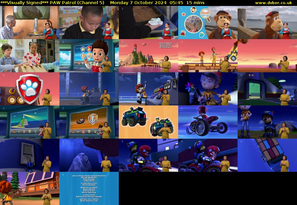 ***Visually Signed*** PAW Patrol (Channel 5) Monday 7 October 2024 05:45 - 06:00