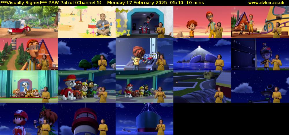 ***Visually Signed*** PAW Patrol (Channel 5) Monday 17 February 2025 05:40 - 05:50