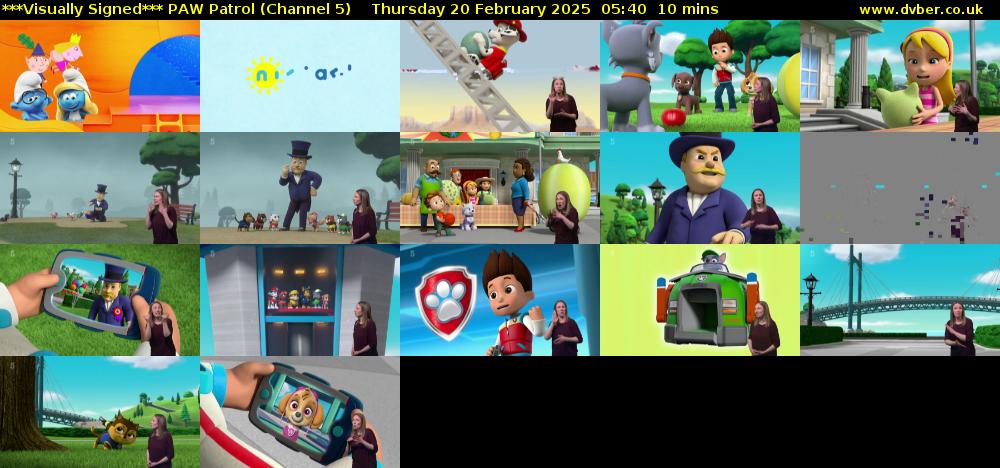 ***Visually Signed*** PAW Patrol (Channel 5) Thursday 20 February 2025 05:40 - 05:50