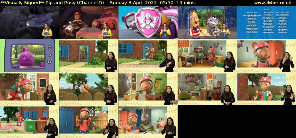 **Visually Signed** Pip and Posy (Channel 5) Sunday 3 April 2022 05:50 - 06:00