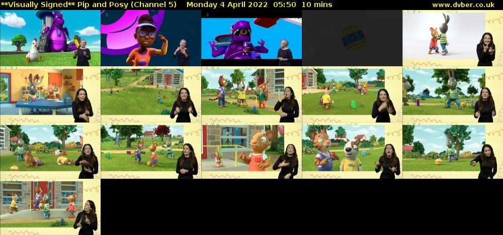 **Visually Signed** Pip and Posy (Channel 5) Monday 4 April 2022 05:50 - 06:00
