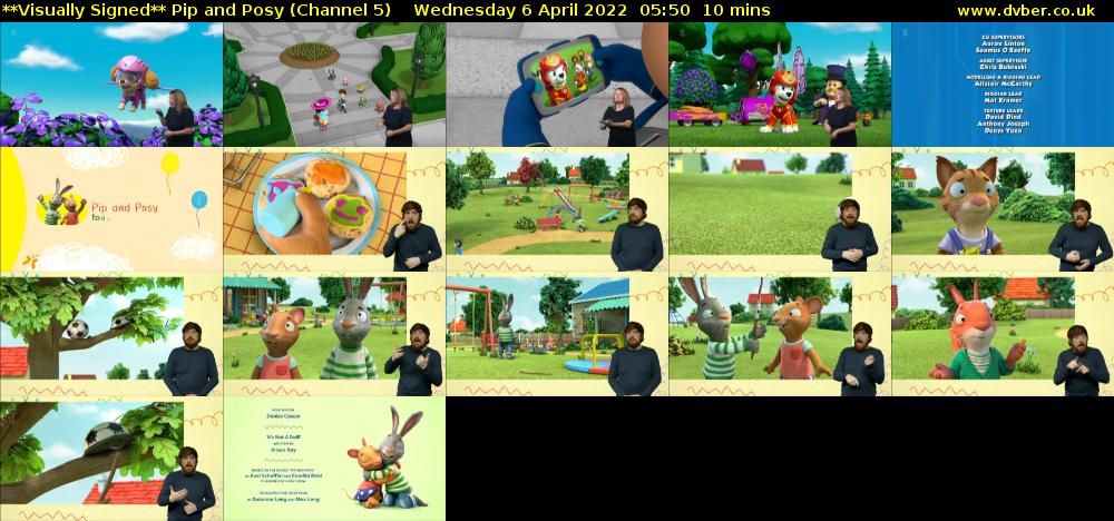 **Visually Signed** Pip and Posy (Channel 5) Wednesday 6 April 2022 05:50 - 06:00